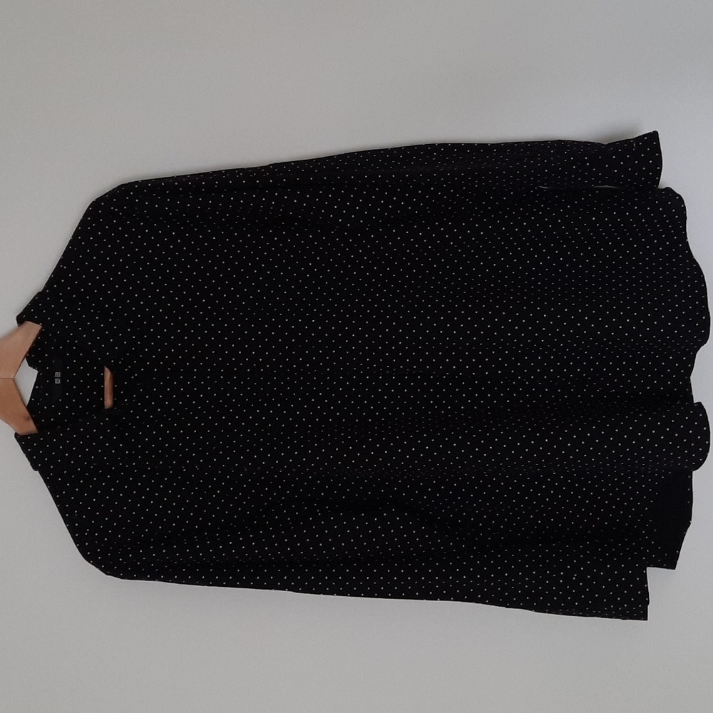 Black button shirt with white dots
